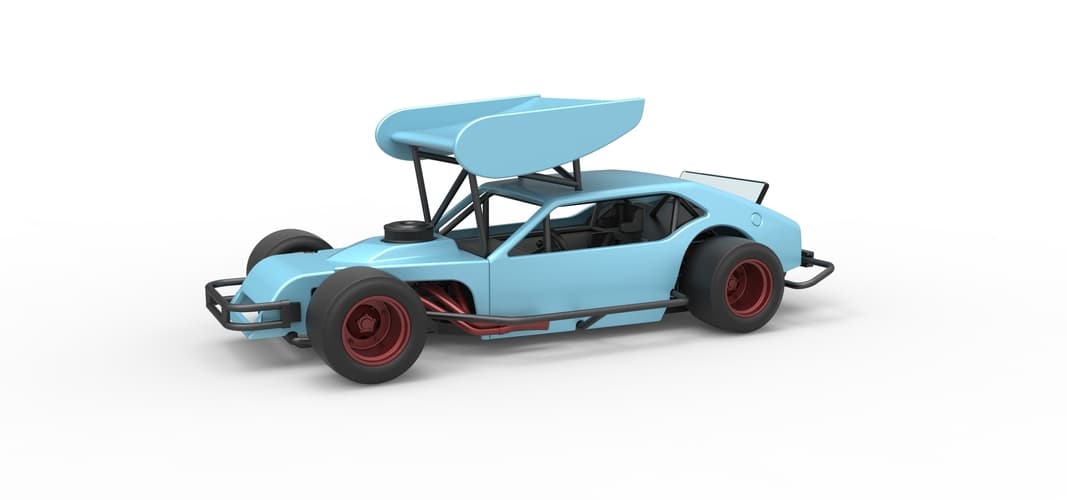 Vintage Asphalt Modified stock car V2 with wing 1:25