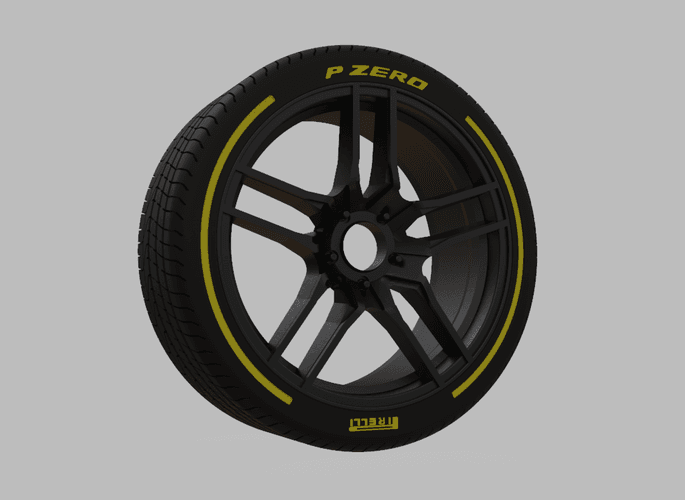 Miniature Konig - Intention Rim & Tire  - 3D Print - No Textures