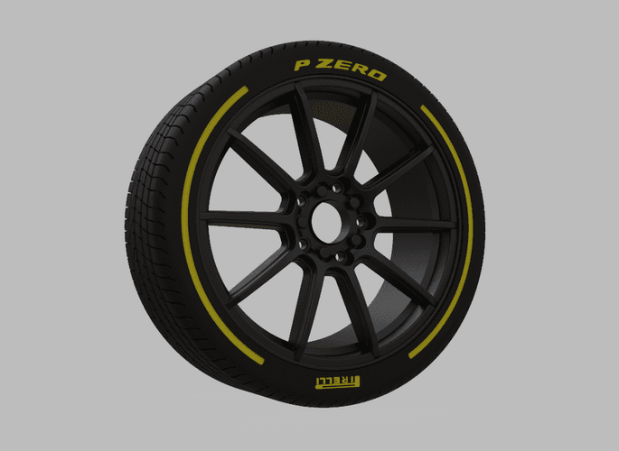 Miniature Konig - Control Rim & Tire  - 3D Print - No Textures