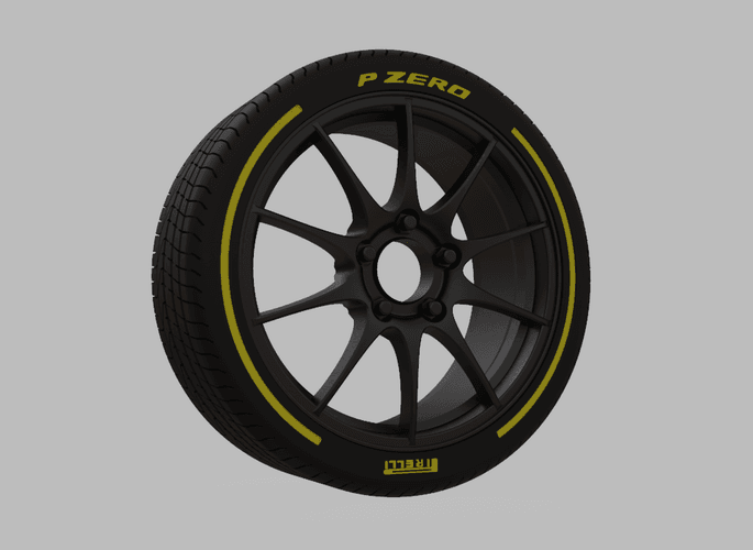 Miniature Konig Illusion Rim & Tire  - 3D Print - No Textures