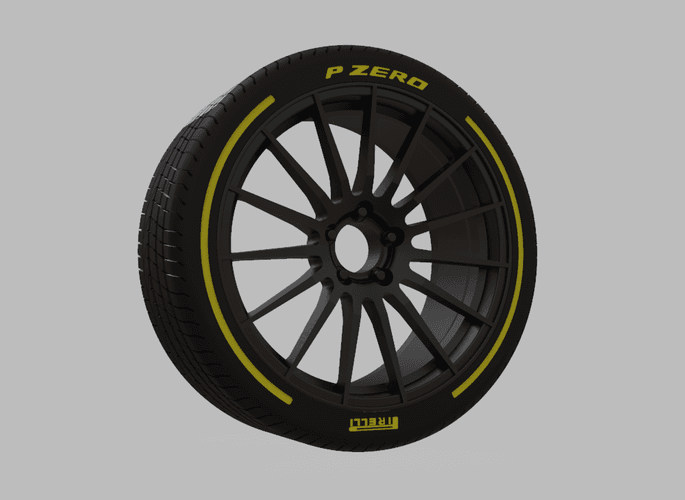 Miniature Enkei RS05RR Rim & Tire  - 3D Print - No Textures