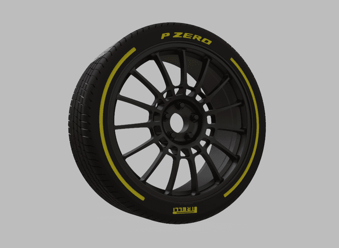 Miniature Enkei RC-T5 Rim & Tire  - 3D Print - No Textures