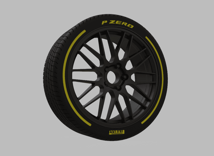 Miniature Enkei EKM3 Rim & Tire  - 3D Print - No Textures