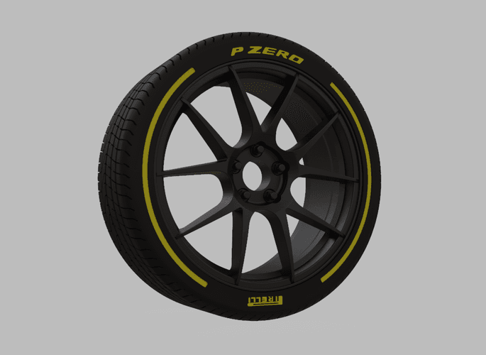 Miniature Enkei YS5 Rim & Tire  - 3D Print - No Textures