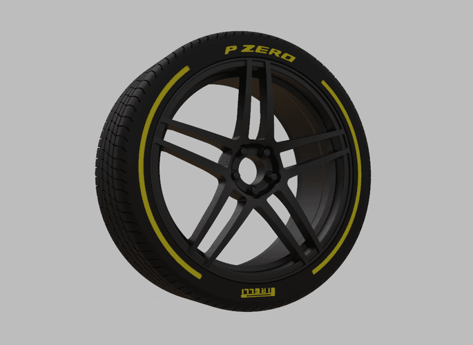 Miniature Enkei RSF5 Rim & Tire  - 3D Print - No Textures
