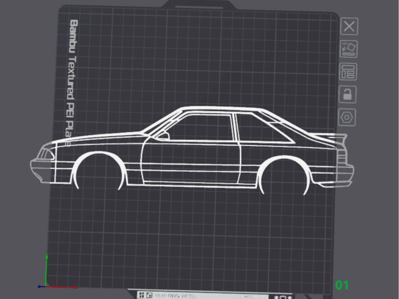 1993 Mustang lx silhouette car art 