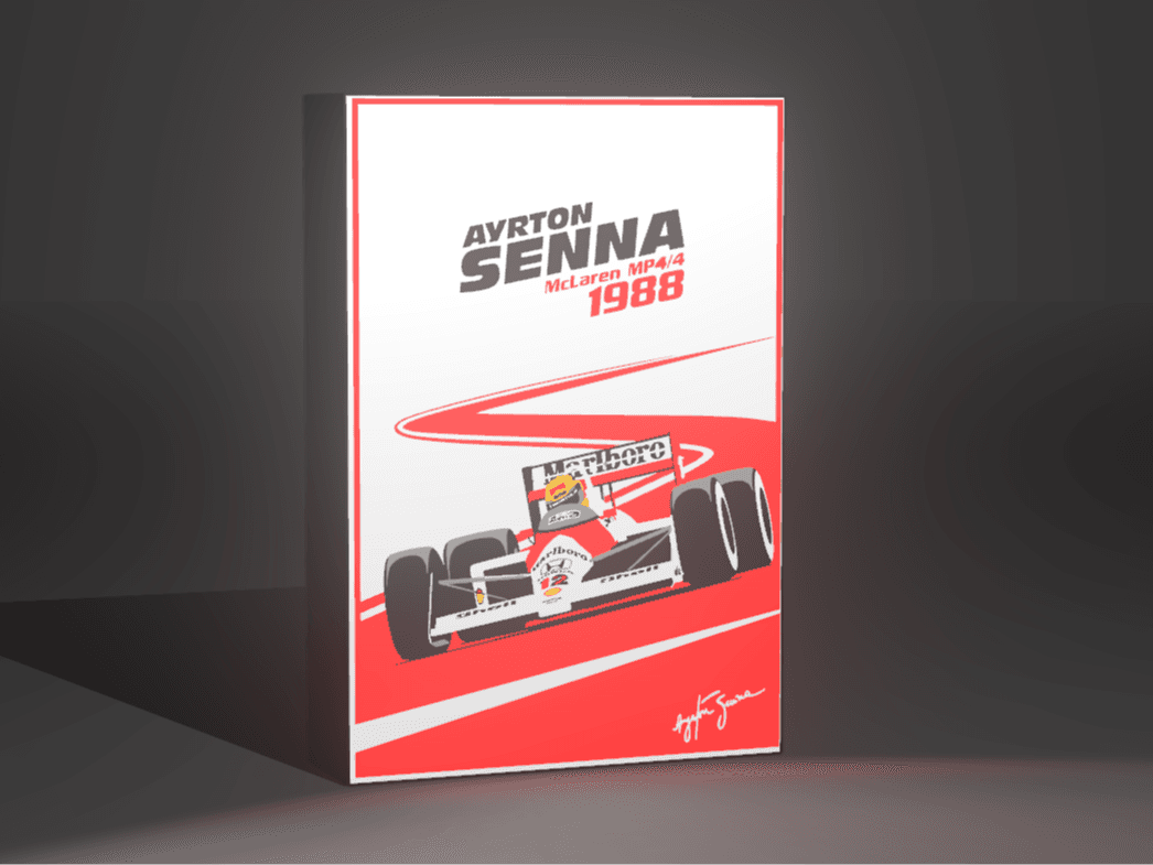 Lámpara LED 3D de McLaren MP4/4 Ayrton Senna 1988
