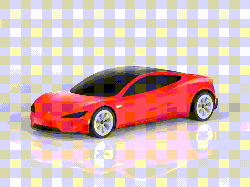 【Tesla】特斯拉 Roadster 跑车 64比例