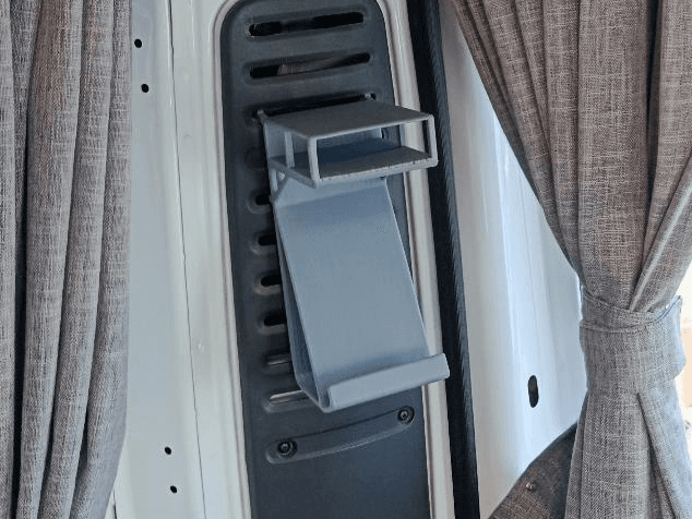 Fiat Ducato rear pillar shelf for camper.