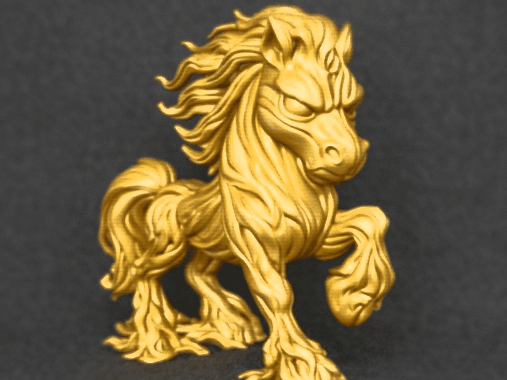 Vein-wood Furious Stallion Horse With Raised Hoof