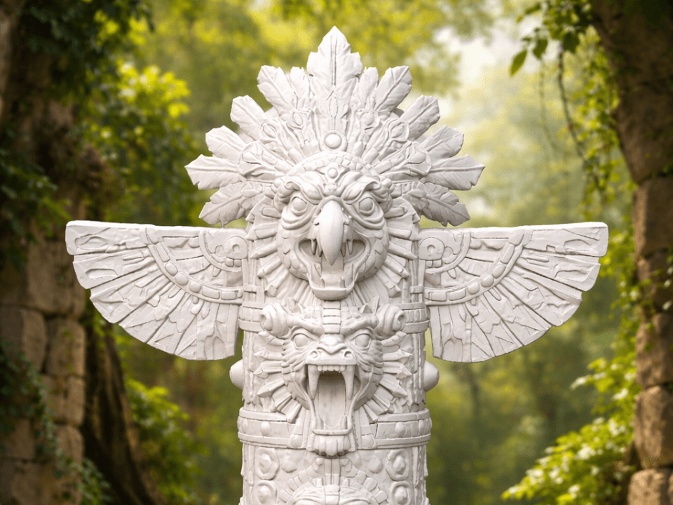 Detailliertes Azteken-Totem