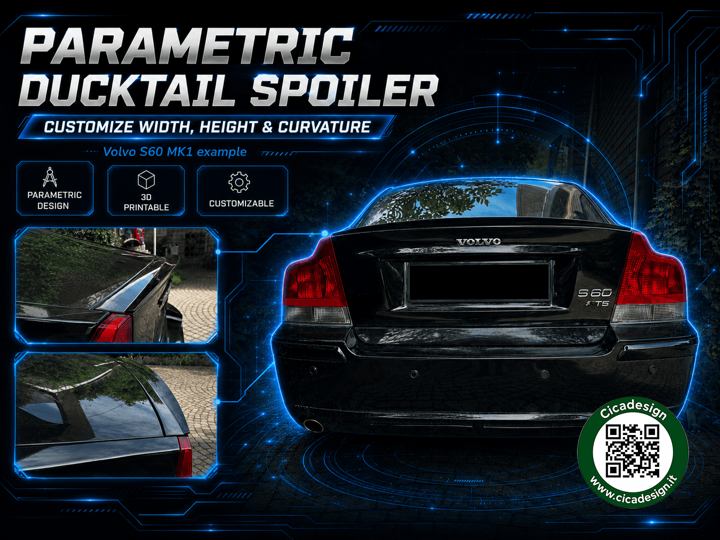 Ducktail Spoiler - First Free Parametric Generator