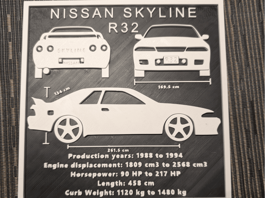Nissan Skyline R32 Plaque