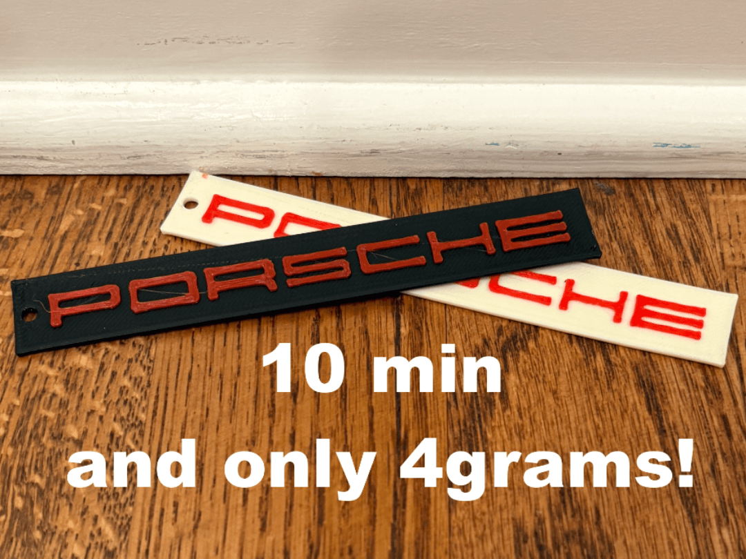 porsche keychain (real font)
