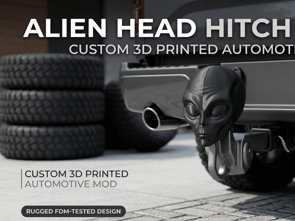 Alien Head Hitch Cover • Sci-Fi Truck Accessory