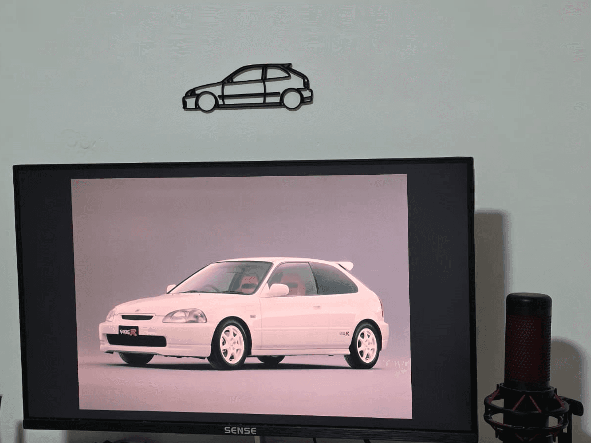 Honda Civic ek Hatchback Silhouette Wall Decor