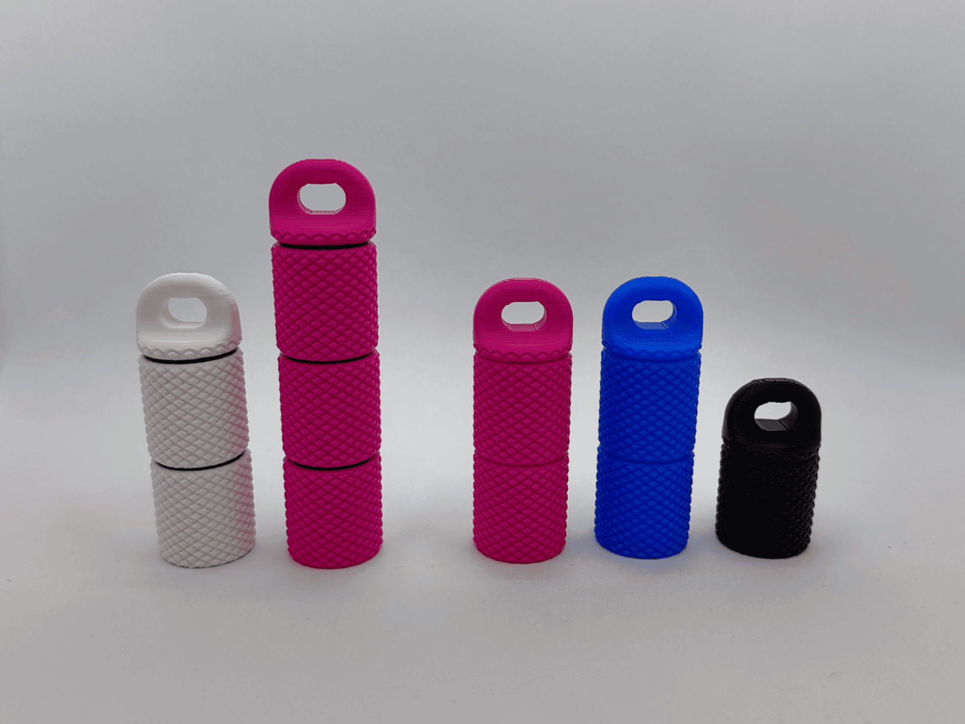 Mini modular keychain container