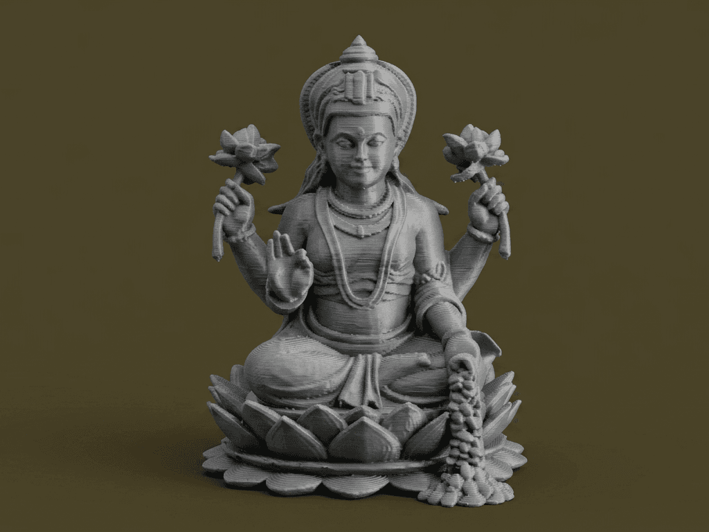 Lakshmi with Lotus Flowers – Hindu Goddess 