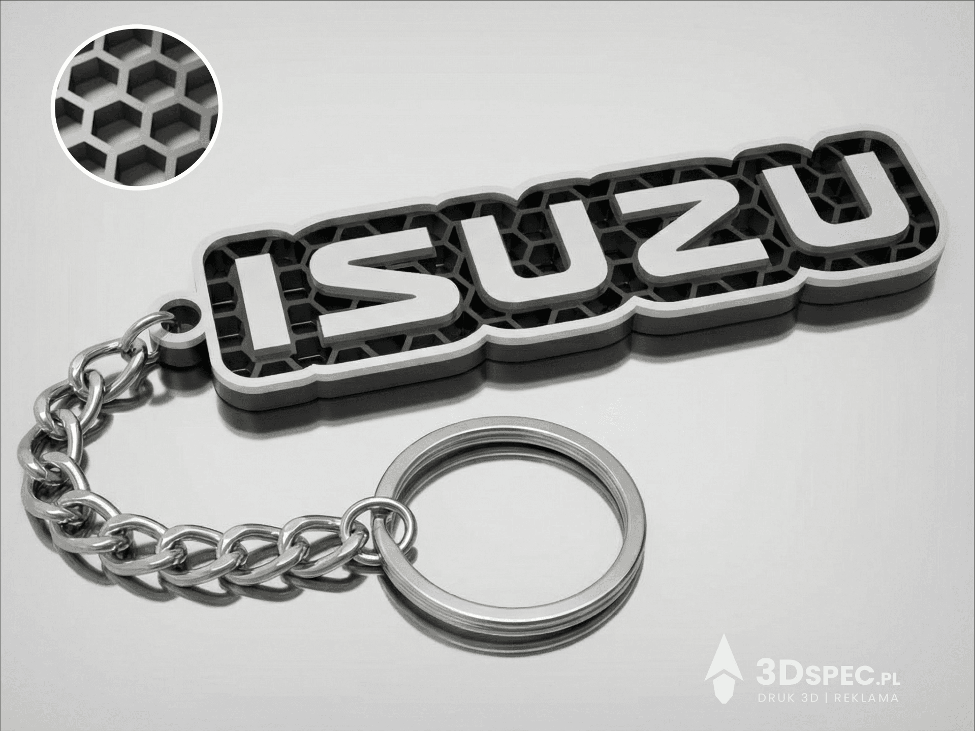 Isuzu logo Honeycomb keychain