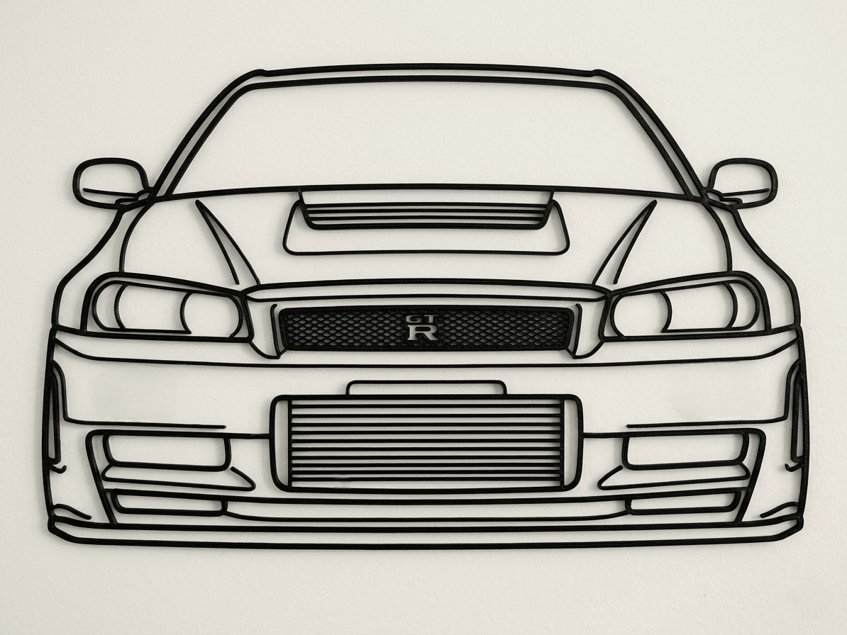 Nissan GT-R R34 Front Wall Art
