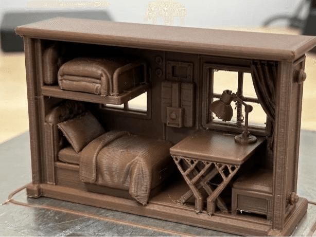 Vintage Train Sleeper Car Compartment -  Diorama