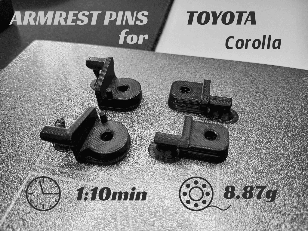 Armrest pins for '03 Toyota Corolla models