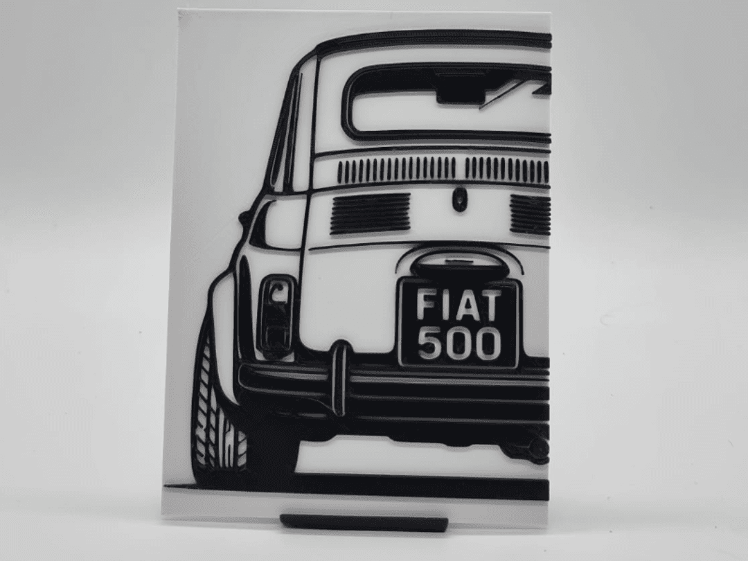 2D Wall Art Fiat 500 old