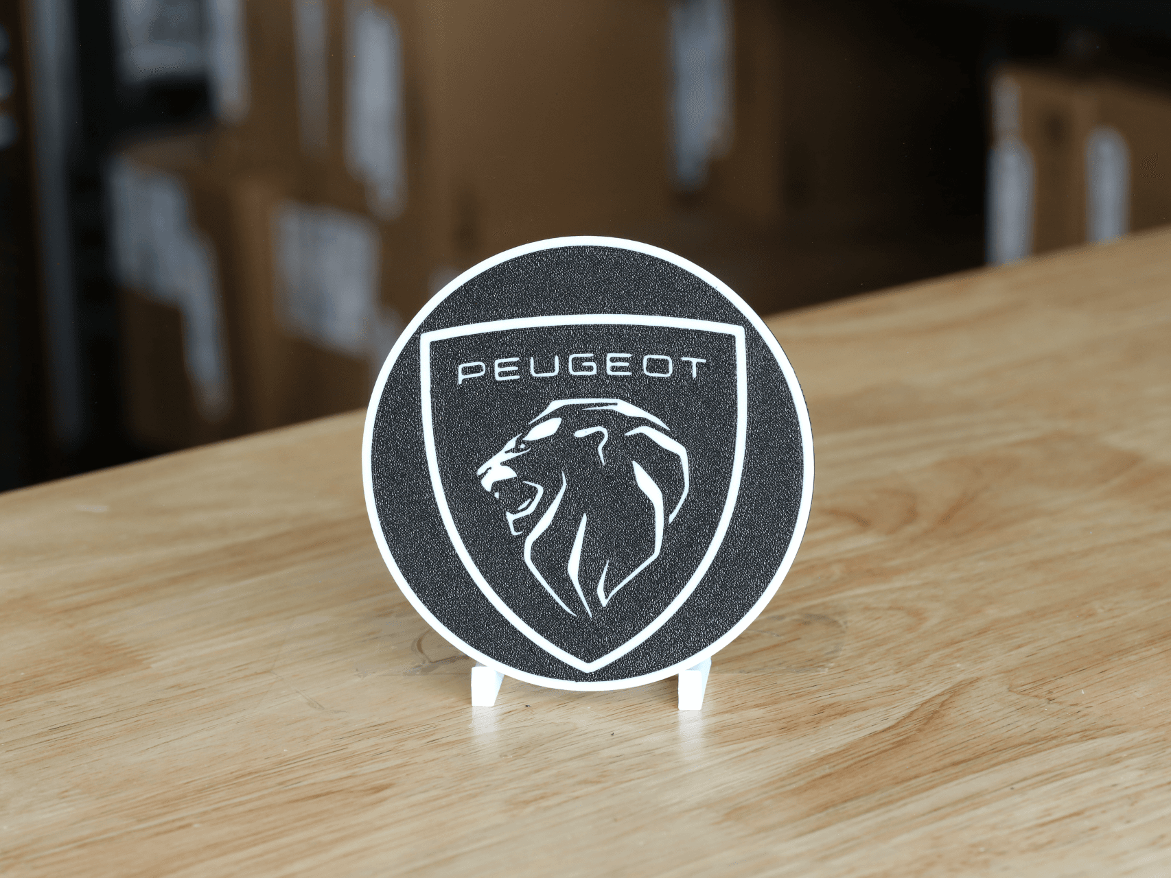 Peugeot Modern Logo 100mm Round Car Drinks Coaster