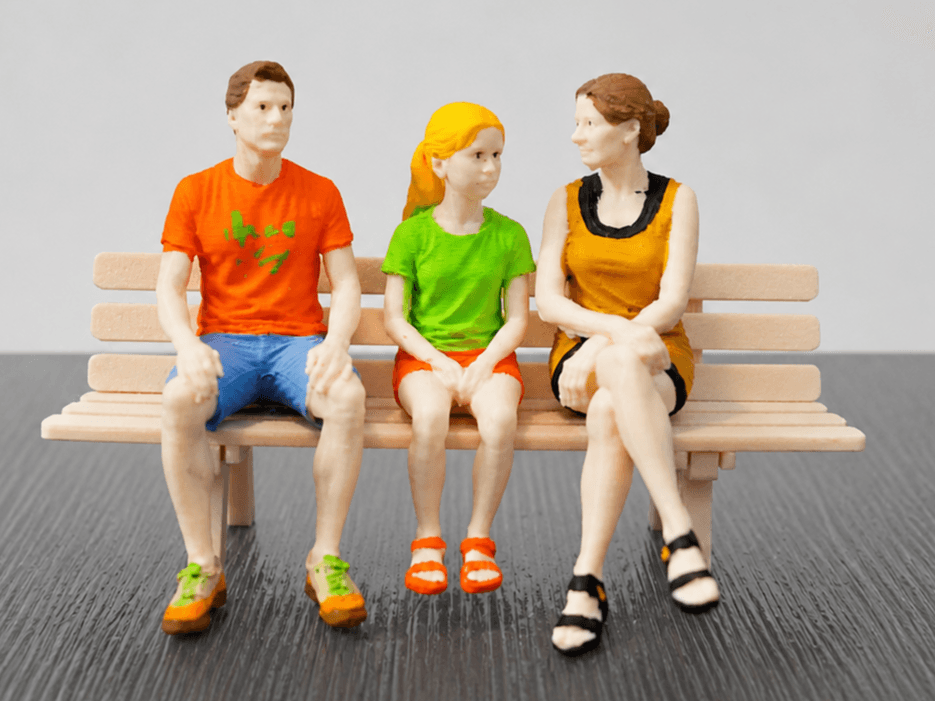 sitzende Familie (Sommer) geeignet für LGB  1:22,5