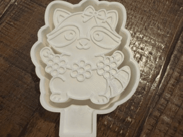Cute Flower Raccoon Freshie Mold