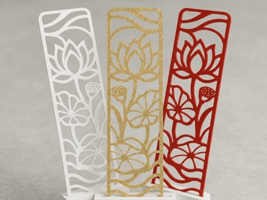 Lotus Flower Cutout Bookmark | Fast 1 Color Print