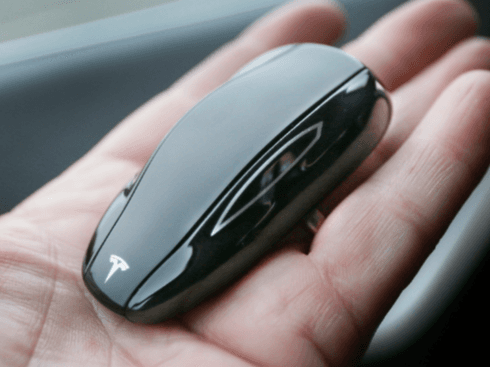 Fake Tesla key (keychain)