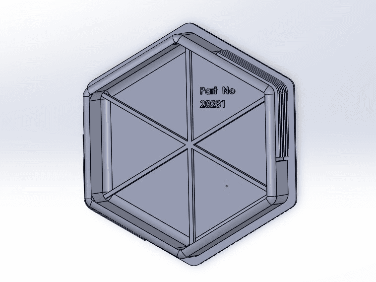 Hexagonal rear bumper pipe cap for Scania truck.