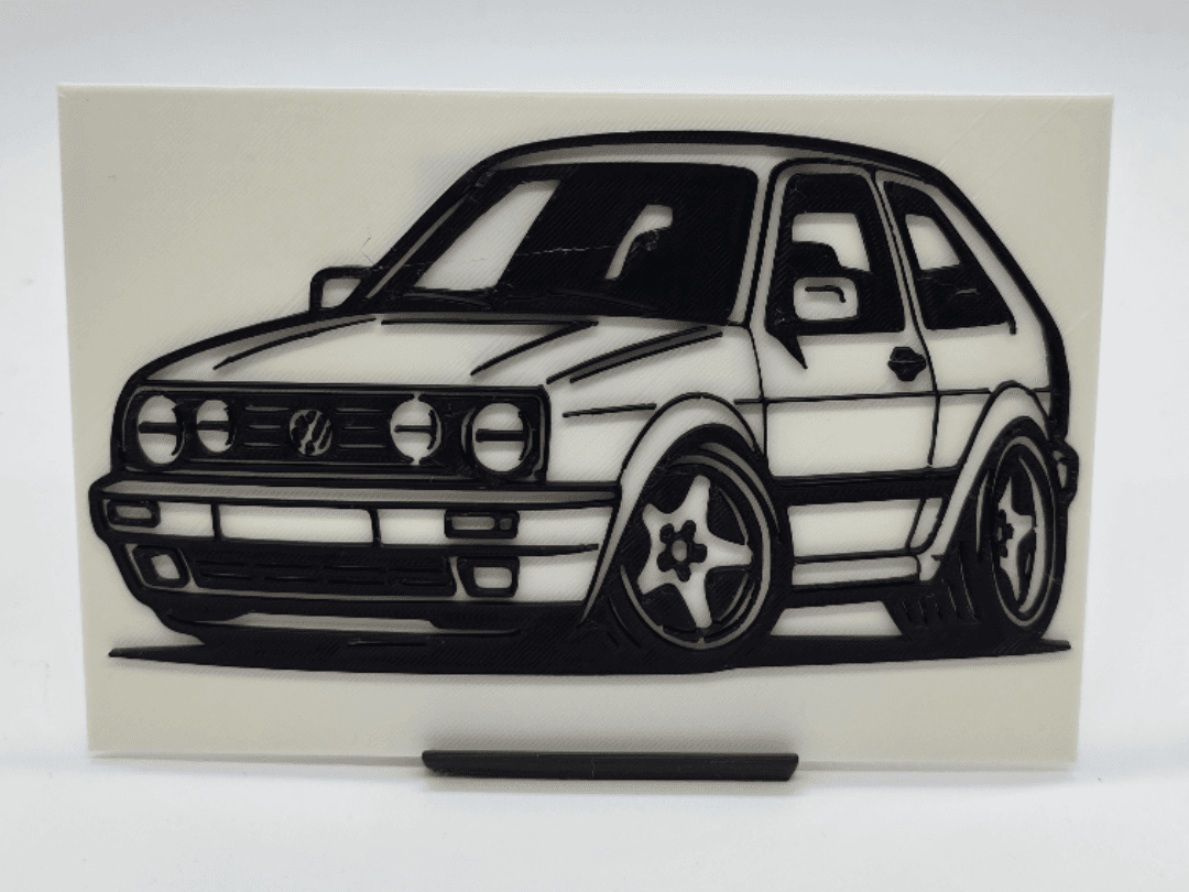 2D Wall Art VW Golf 2 GTi TinyCar