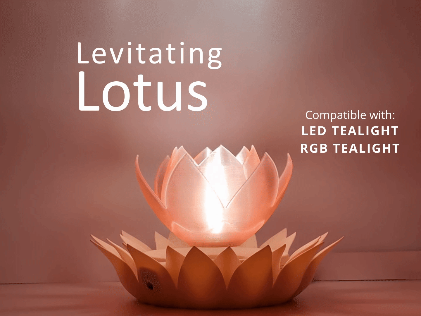 Levitating Lotus - Levitation Set, Tealight or RGB