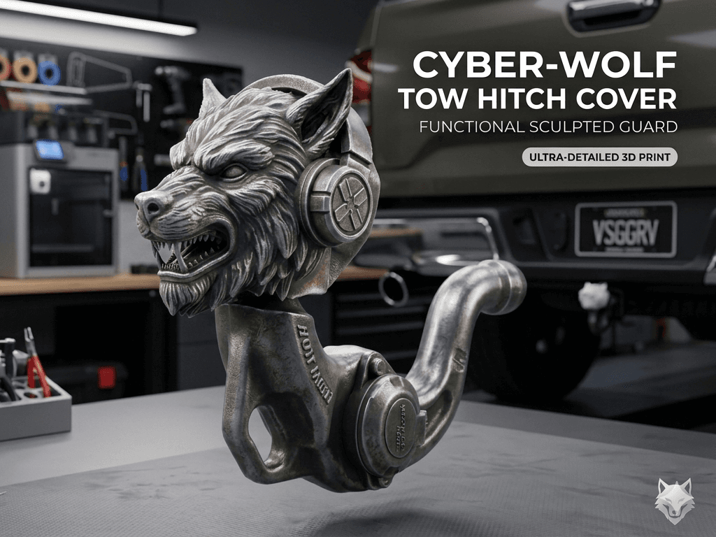 Cyber Wolf Tow Hitch Cover - 2 Inch Receiver Guard