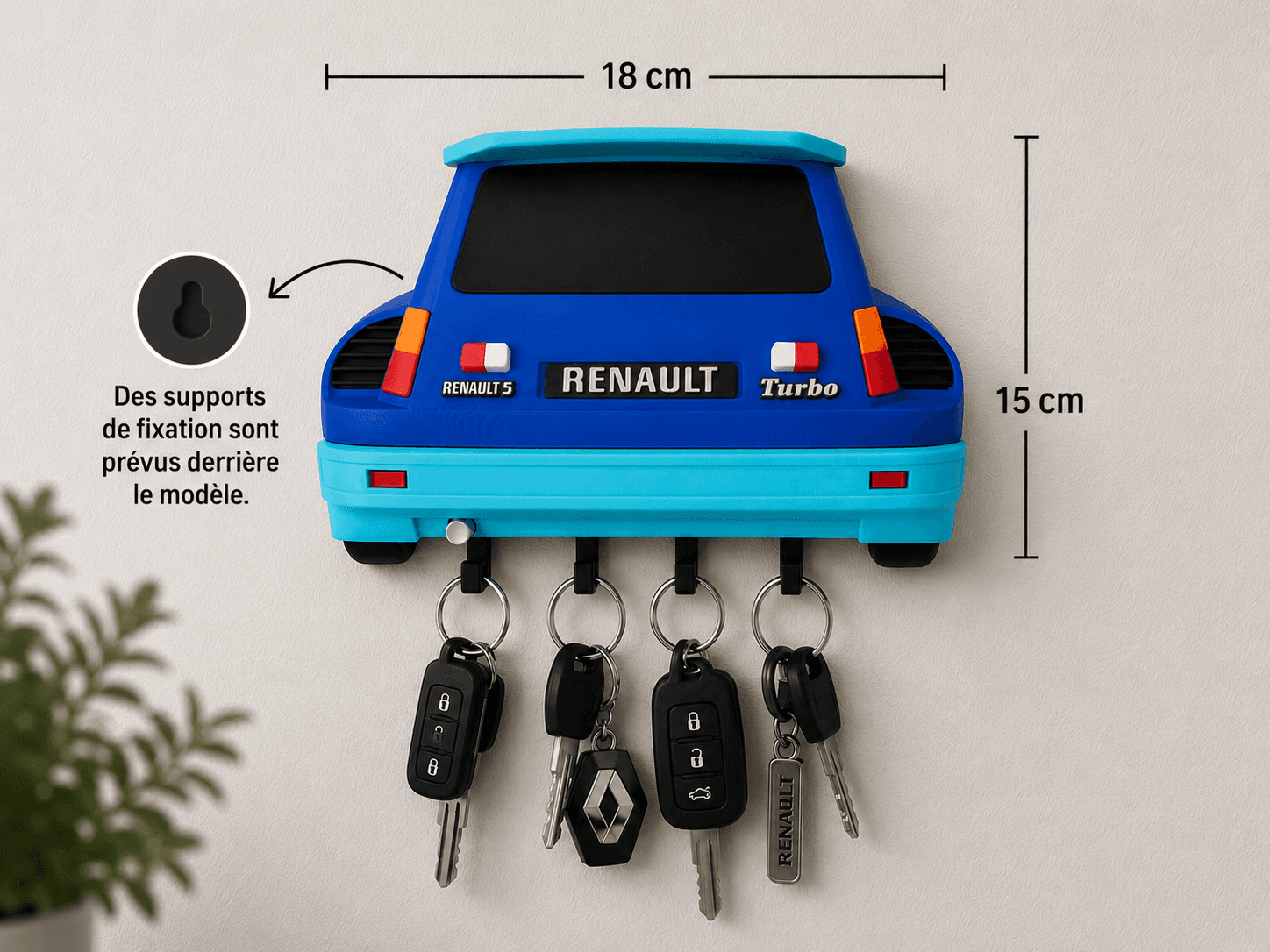 Porte-clés mural Renault 5 Arrière