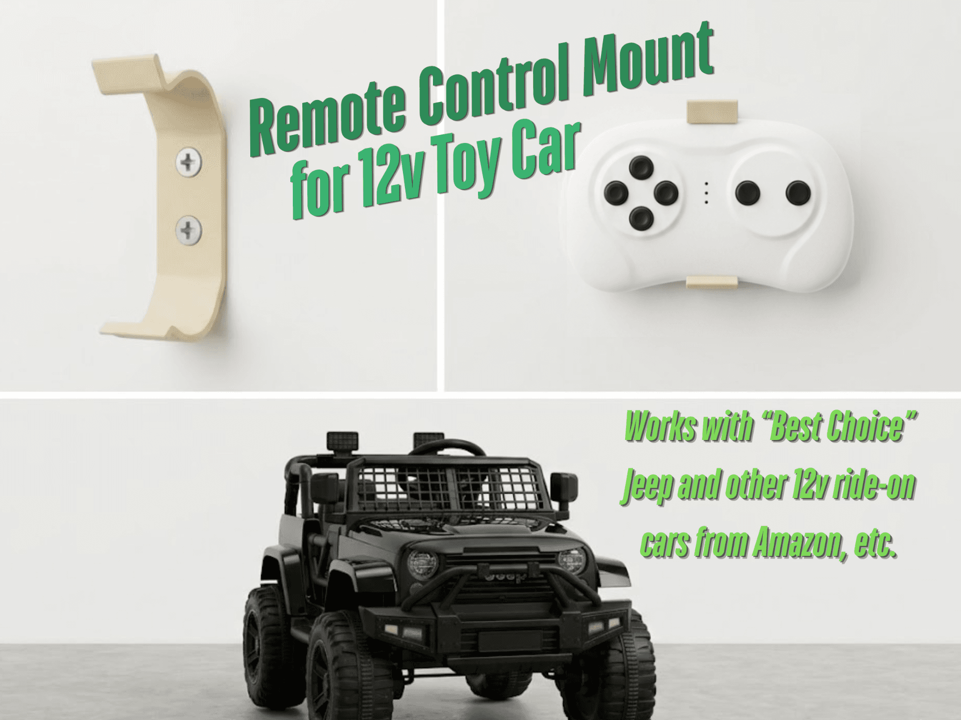 Kid's 12v Best Choice Jeep Remote Mount CSR-12T-1A