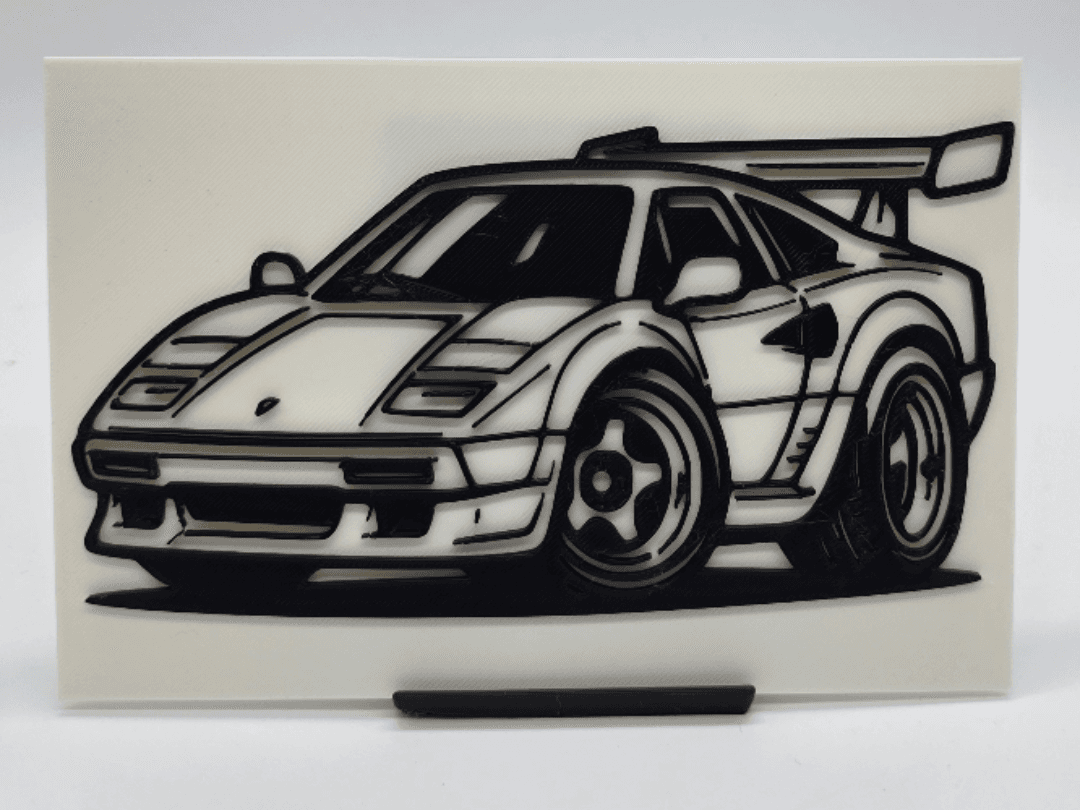 2D Wall Art Lamborghini Countach TinyCar