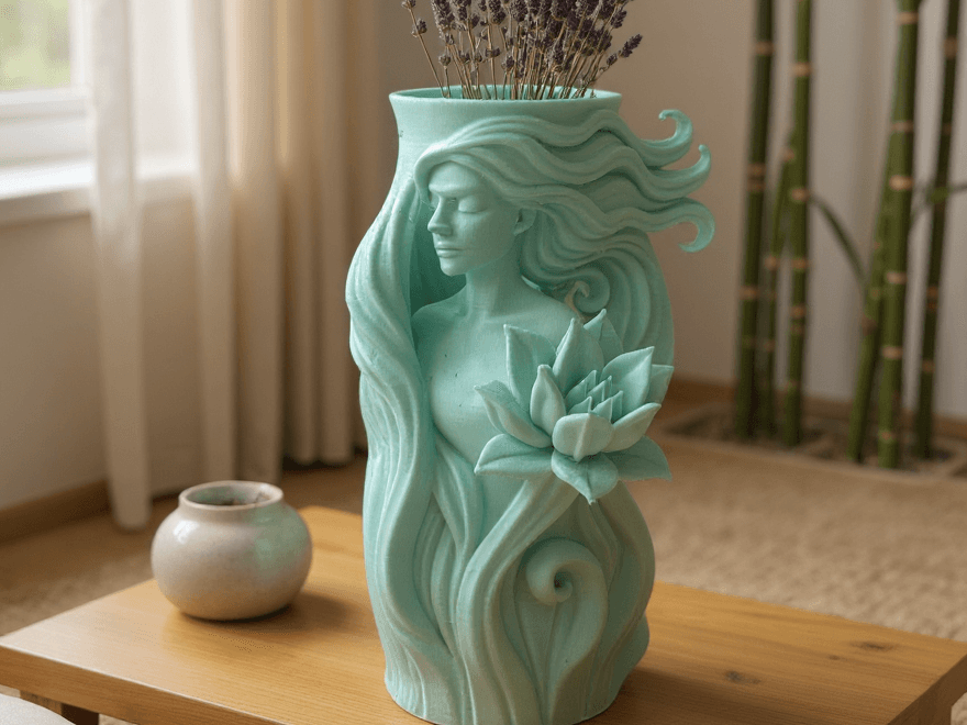LotusMuse vase with serene feminine grace