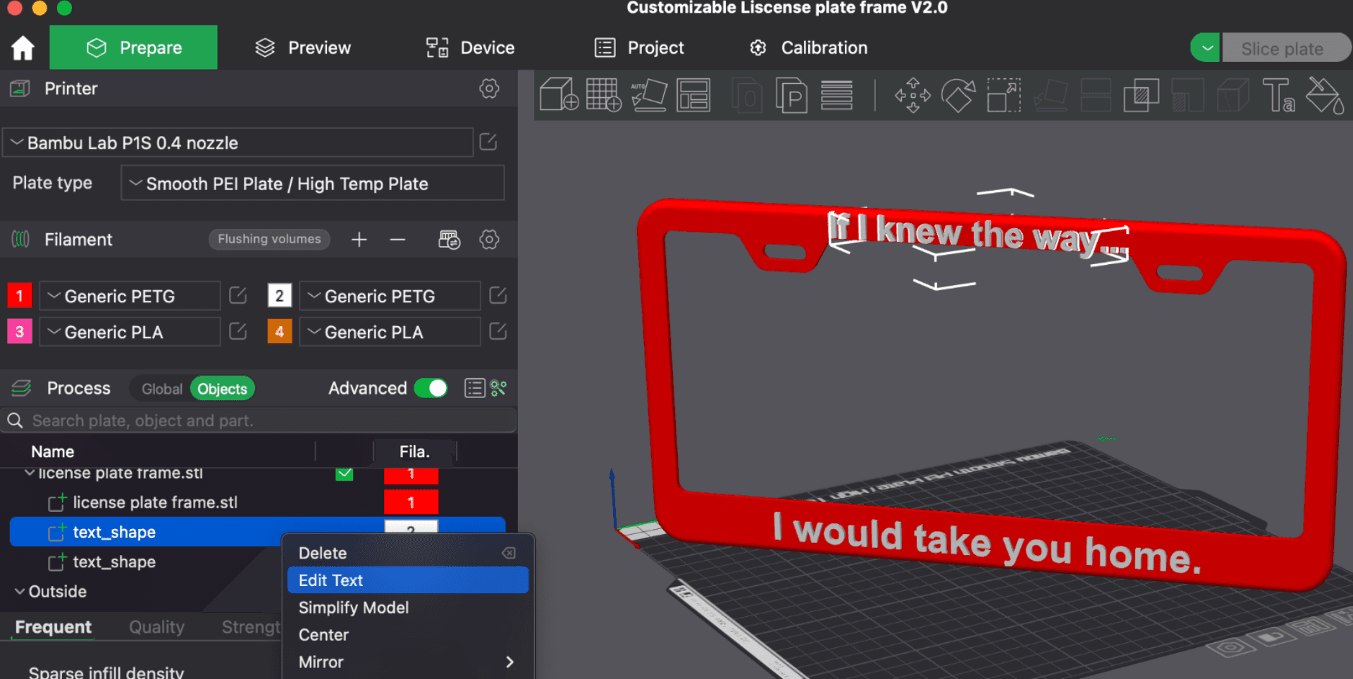 V 2.0 Customizable License Plate Frame