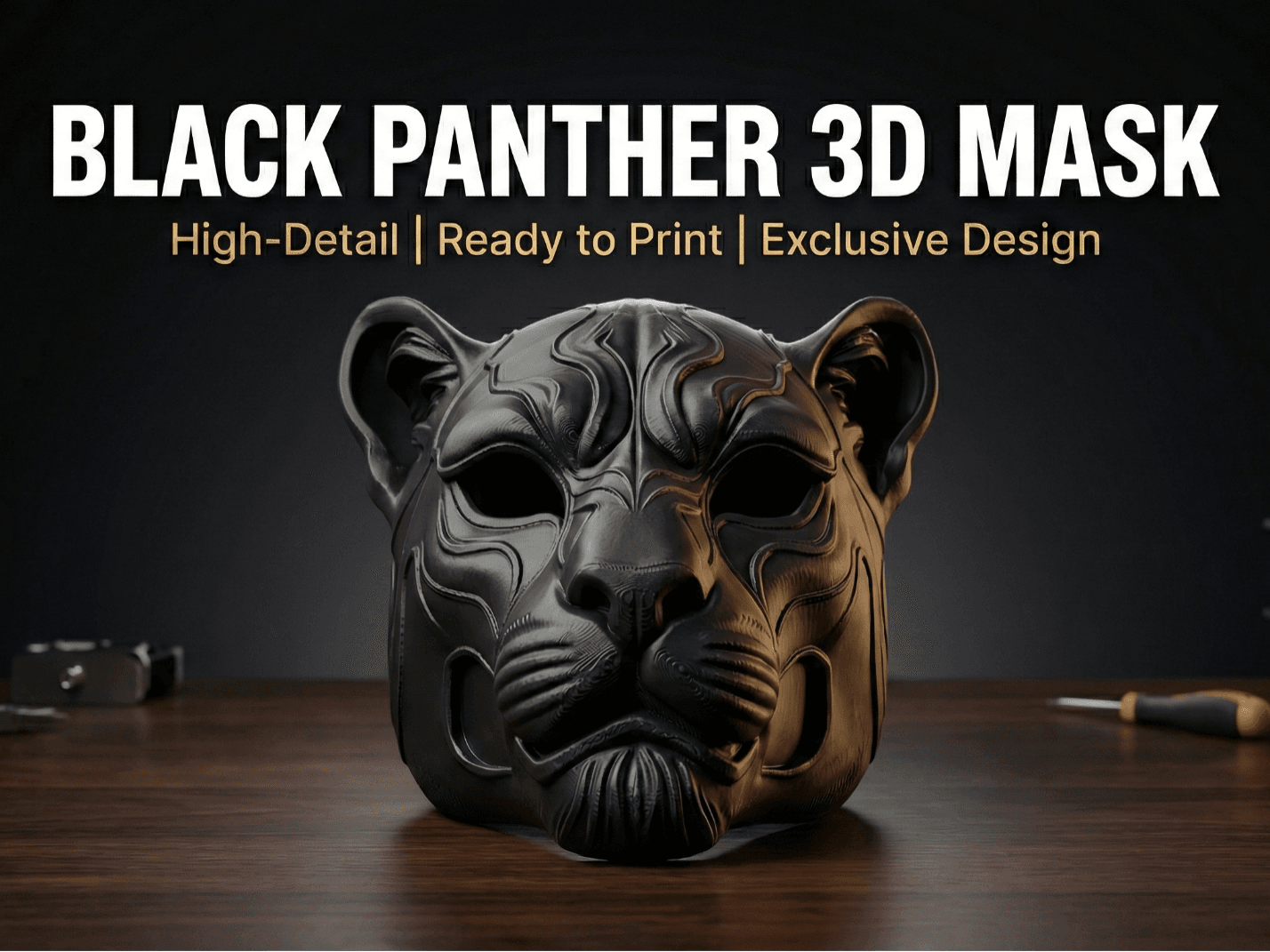 Realistic Panther Mask - Wearable 3D Art