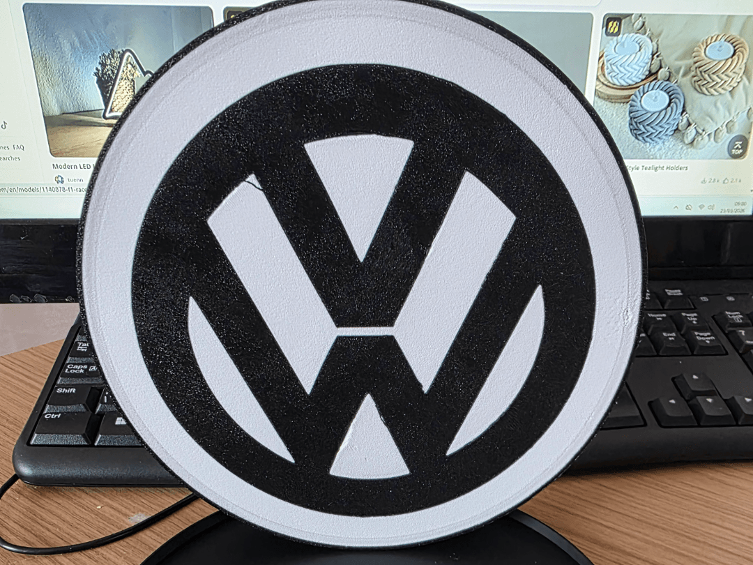 vw logo light box