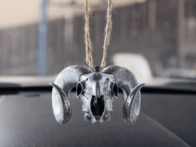 Ram skull with hole for hanging 