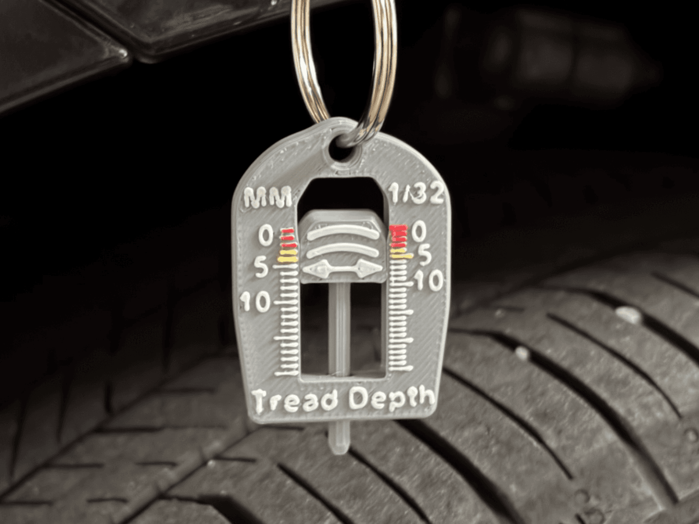 Tire Tread Depth Gauge (Metric + Imperial)