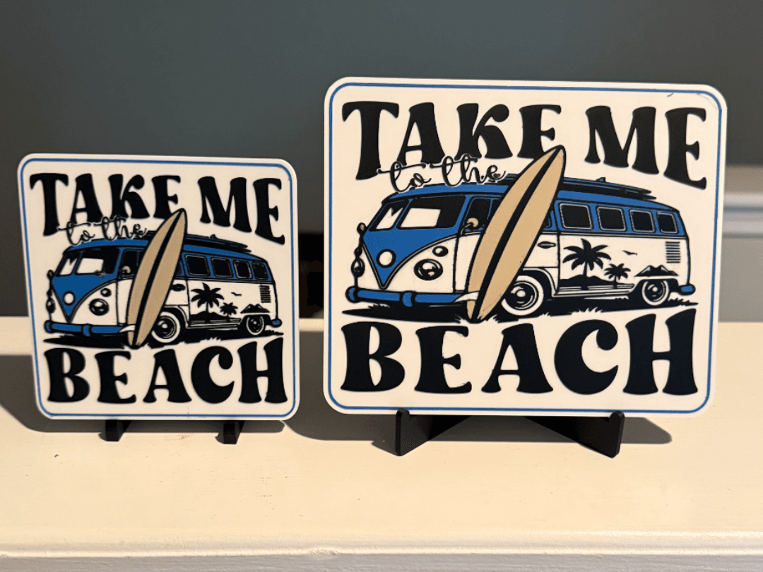 TAKE ME TO THE BEACH SIGN AND COASTER