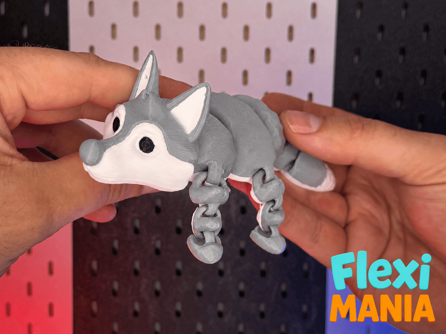 Flexi Wolf- Articulated Print-in-Place–No Supports
