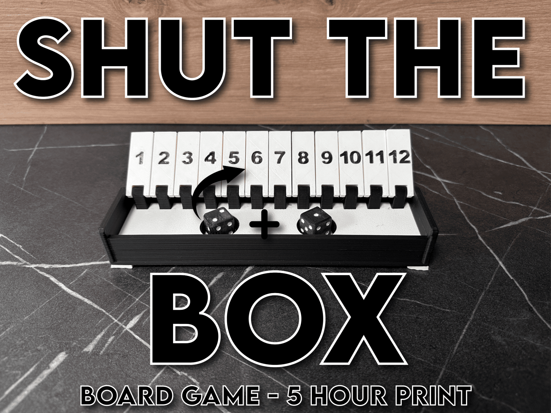 Shut the Box (12 Numbers) - 3D Printable Game