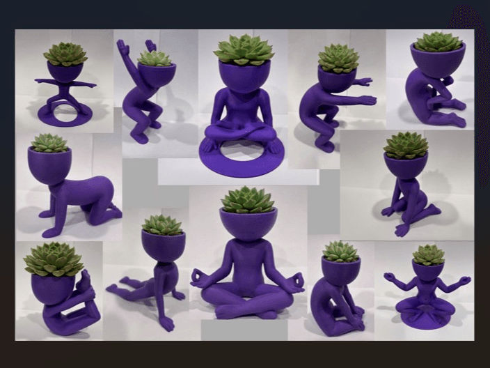 Succulent /cactus people planter yoga zen series 