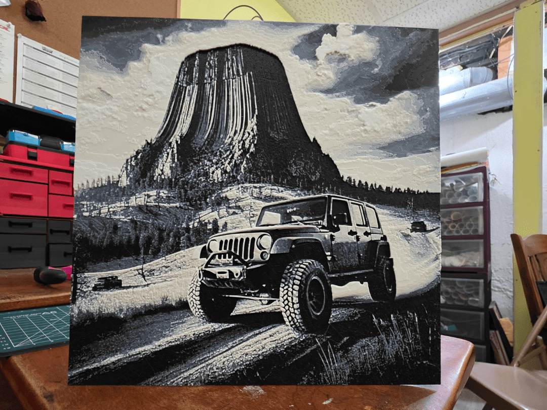 Devils Tower Jeep HueForge V2